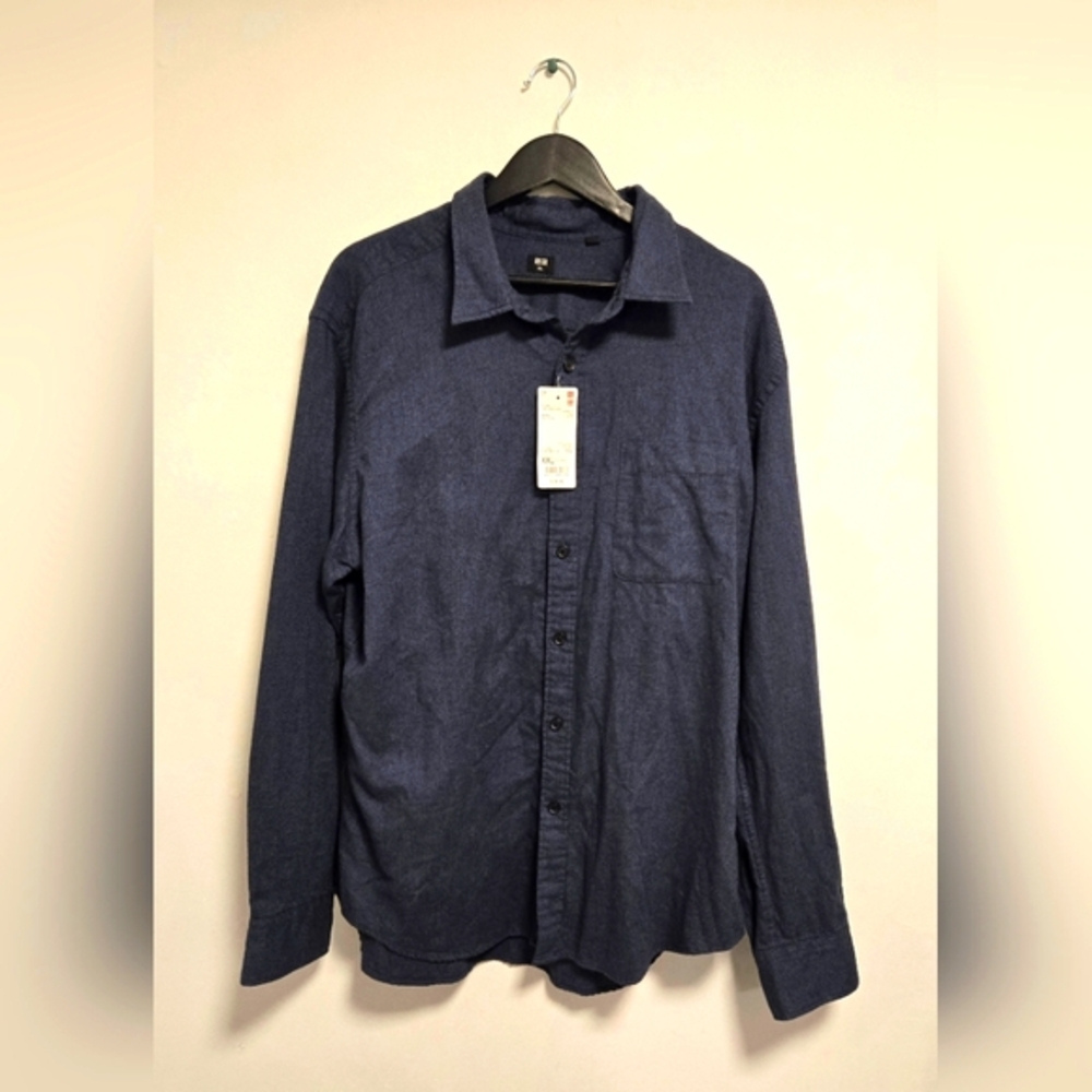 Uniqlo Flannel Long Sleeve Shirt in Blue | Size: XXL - Picture 2 of 3